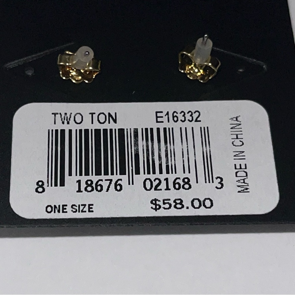 Rebecca Minkoff Two Toned Interconnected Circle Dangle Post Earrings New w/ Tag - Picture 2 of 10
